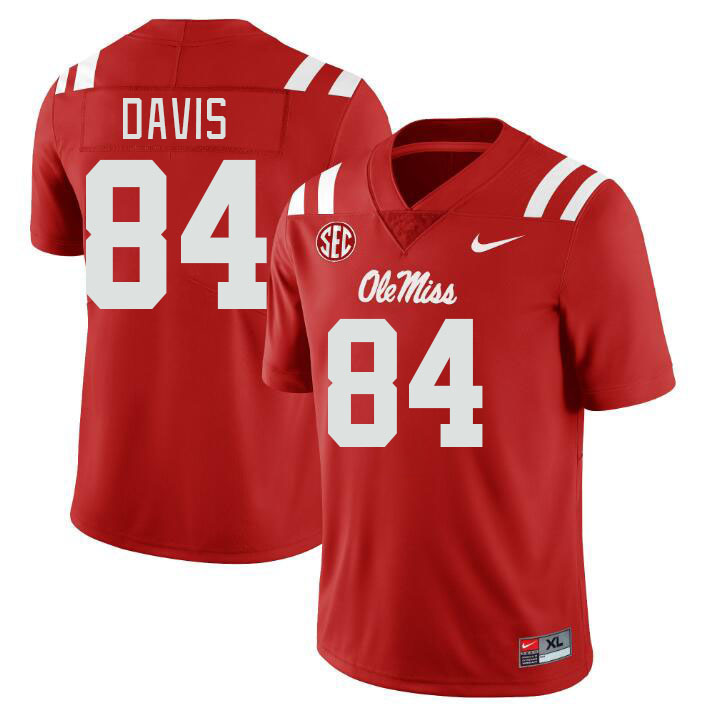 Ole Miss Rebels #84 Qua Davis College Football Jerseys Stitched Sale-Red
